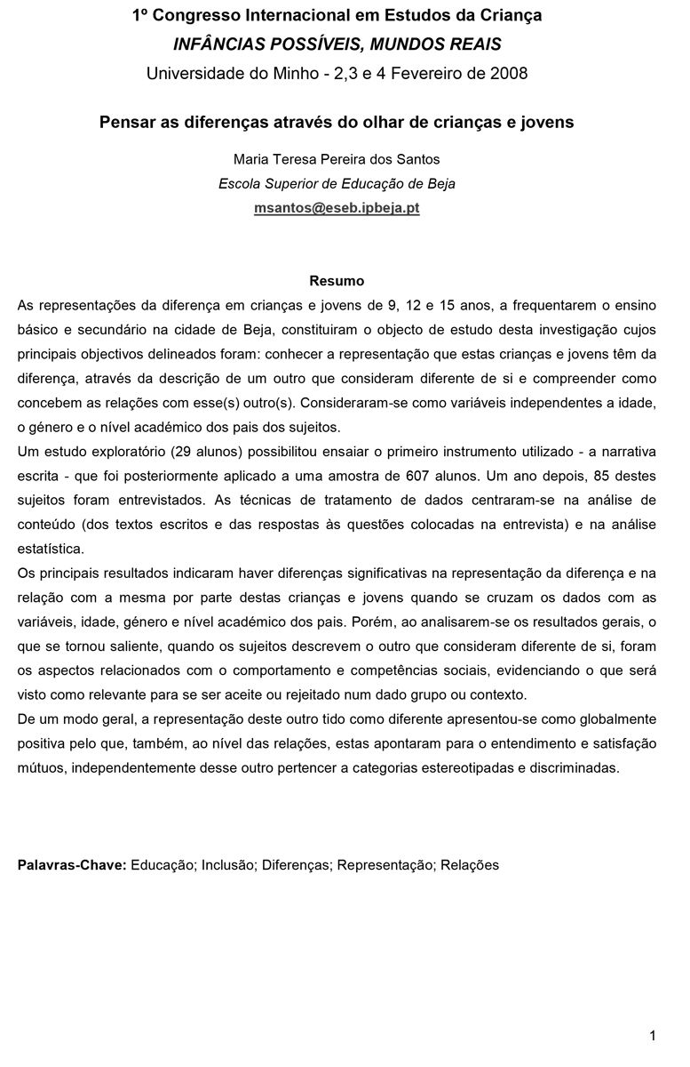 Infãncias Possíveis, Mundos Reais